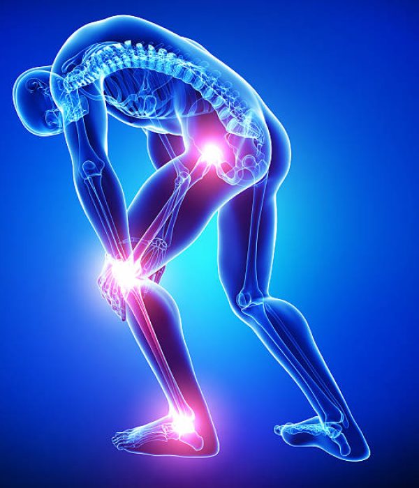 male all joints pain in blue